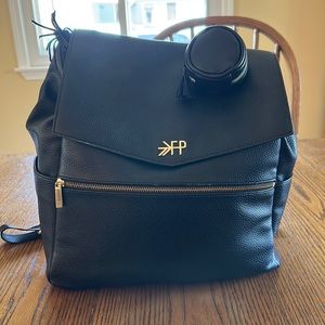 Leather FP Diaper bag with pacifier attachment
